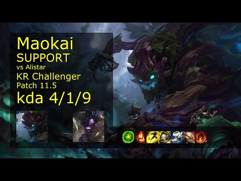 Maokai Support & Kai'Sa vs Alistar & Tristana - KR Challenger 4/1/9 11.5 // [롤] 마오카이 vs 알리스타 서폿