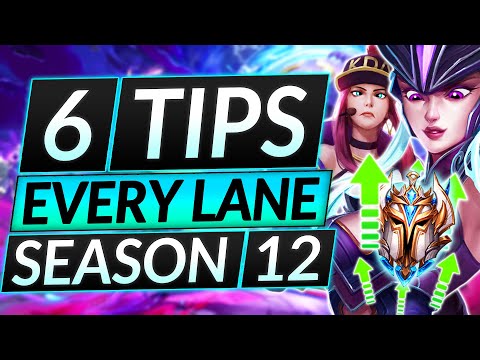 6 TIPS to for EVERY LANE in Season 12 - BEST Tricks for FREELO (ALL Roles) - LoL Guide