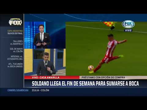 "SOLDANO LLEGA A BOCA POR PEDIDO DE ALFARO" El Delantero firmará un préstamo por 18 Meses