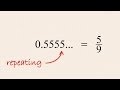 Pre-Algebra 20 - Converting Repeating Decimal Numbers to Fractions Pre-Algebra 20 - Converting Repeating Decimal Numbers to Fractions