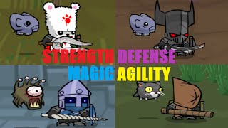 Castle Crashers Remastered - All Max Stat Builds (Strength, Defense, Magic, Agility builds)