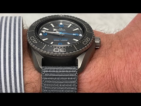 Omega Ultra Deep titanium - on a Garmin Ultrafit Nylon Strap (22mm grey)