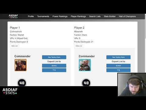 ASOIAF Battle Report: TTS Game 14 - Crohnsaholic vs Masarath