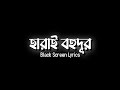 Harai Bohudur Tahsan Khan Shusmita Minar Rahman হারাই বহুদূর Black Screen Lyri