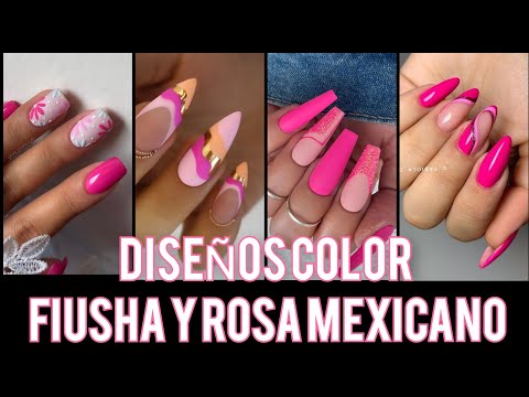 DISEÑOS DE UÑAS 2021-22 FIUSHA/ROSA MEXICANO#nailspink #desing #trendynails #hermososdiseñosdeuñas