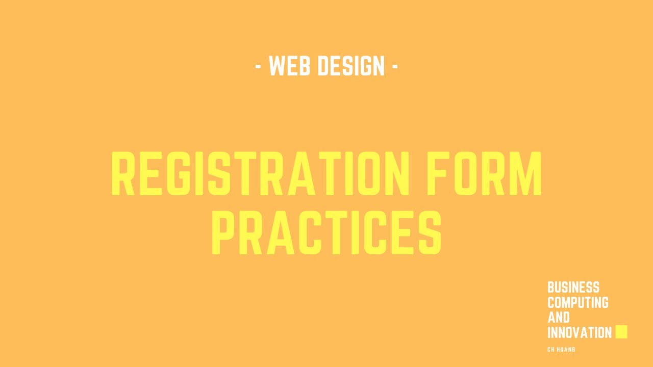 [WD] Registration Form Practices