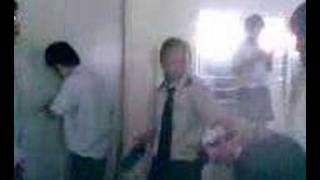 Chen qiao getting sprayed