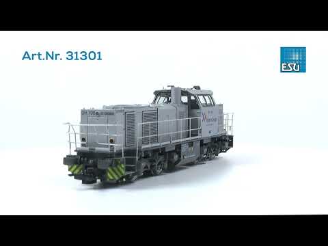 Esu Diesellocomotief, H0, G1000, DH 708 RheinCargo, zilver, rangeerkoppeling met sound 31301