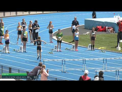 U12 Girls 80m Hurdles Heat 6: 2021 State Combined Events Championships // LAVicTV