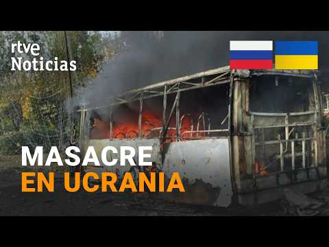 Al menos 30 muertos por un bombardeo ruso contra una parada de autobús en Ucrania | RTVE Noticias