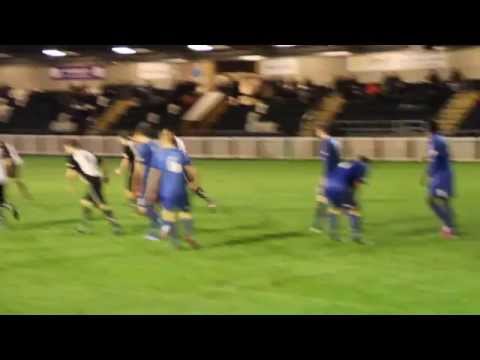 Bamber Bridge FC Matt Lawlor Heads In Against Clitheroe - Lancashire Cup