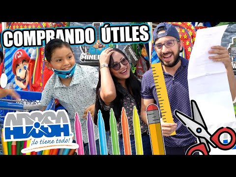 COMPRANDO ÚTILES ESCOLARES EN ADOSA | Juegos Karim Juega