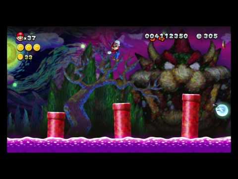 New Super Mario Bros U Soda Jungle-4 Painted Swampland Secret Exit