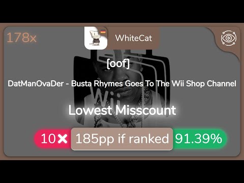 [8.37⭐] WhiteCat | DatManOvaDer - Busta Rhymes Goes To The Wii Shop Channel [oof] 91.39% {#6 💖 10❌}