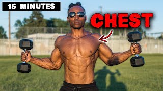 15 MINUTE LIGHTWEIGHT DUMBBELL CHEST WORKOUT | NO BENCH NEEDED!