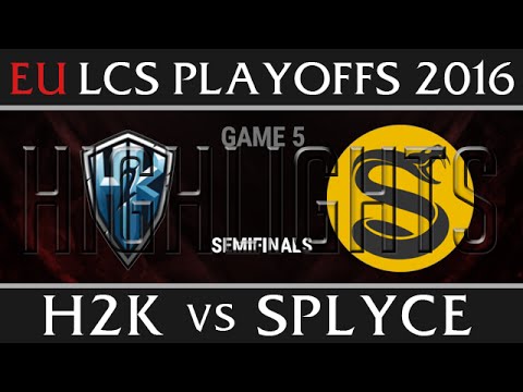 H2K vs Splyce Game 5 Highlights, Semi final EU LCS Summer Playoffs 2016, H2K vs SPY G5