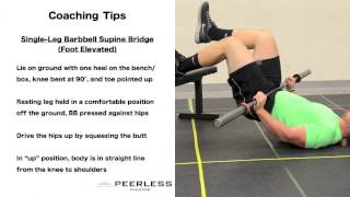 529. Single Leg Barbell Supine Bridge (Foot Elevated)
