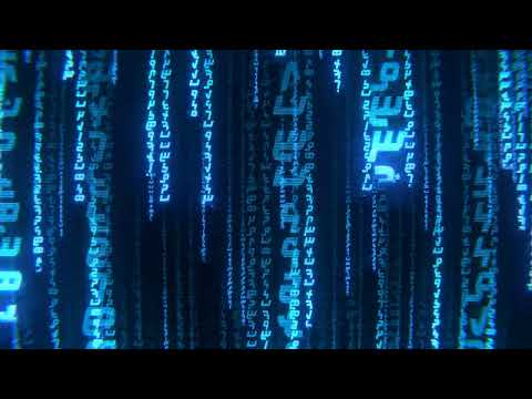 Matrix Code in Blue