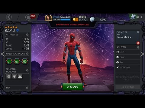 5 Star Spider-Man Stark Enhanced Rank Up & Duels - Marvel Contest of Champions