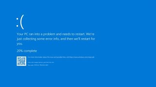 Windows BSOD Blue Screen of Death where the memory dump file is created