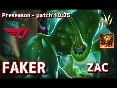 【韓国サーバー/GM】T1 Faker ザック(Zac) VS HLE yoHan グレイブス(Graves) JG - Patch10.25 KR Ranked【LoL】