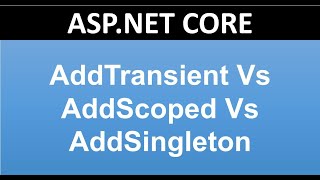 Understanding AddTransient Vs AddScoped Vs AddSingleton in ASP.NET CORE