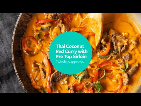 30 Minute Thai Coconut Red Curry with Pre Top Sirloin Steak #whole30approved