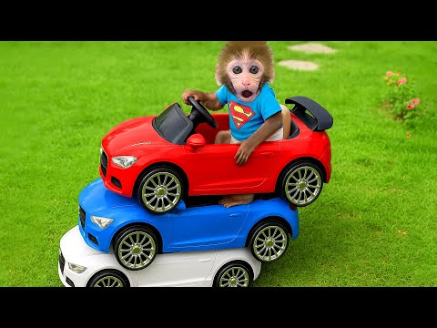 Affenbaby BONBON fährt Superauto und geht shoppen im Supermarkt - HT Tierwelt