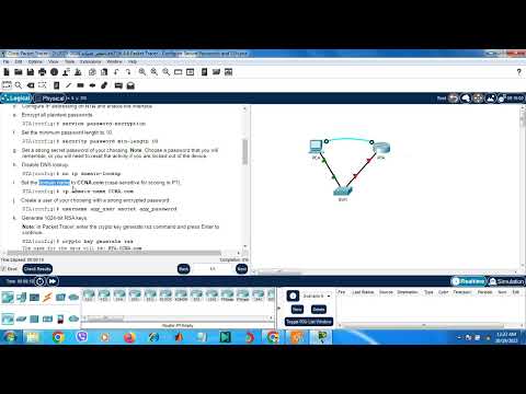 16.4.6 Packet Tracer - Configure Secure Passwords and SSH بالعربي
