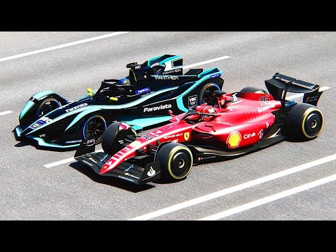 Ferrari F1 2022 vs Formula E GEN 2 at Drag Race 20 KM