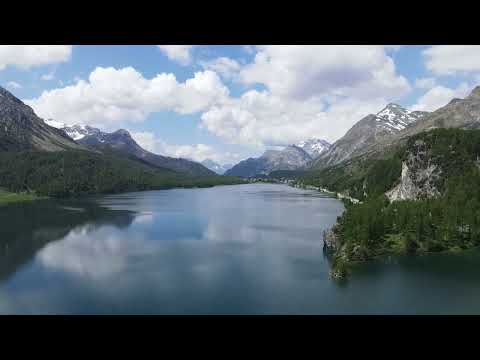 Switzerland's Serene Silsersee Lake: A Captivating 4k UHD Drone Journey with Relaxing Soundtrack