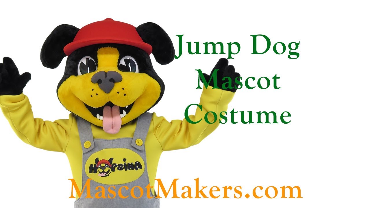 Jump Dog Custom Made Mascot Costume produced for the JUMP FAMILY ÚSTÍ attraction park, Czechia