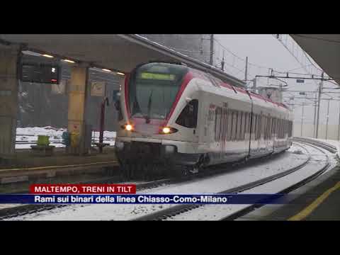 Etg - Maltempo, treni in tilt per la neve. Rami sui binari della linea Chiasso-Como-Milano