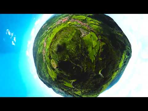 Rhön Drohne - Burgruine Osterburg Little Planet 1080p