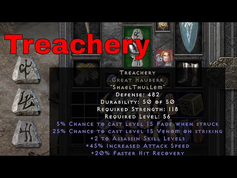 Diablo II Resurrected Rune Words - Treachery (Shael Thul Lem)
