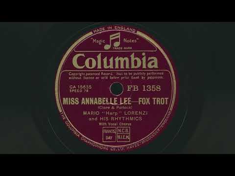 MARIO "HARP" LORENZI Miss Annabelle Lee (1936) - 78 RPM Record