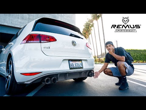 GTI MK7 Remus Sport Exhaust Quad Tip Install (APR Downpipe)