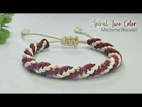DIY Makramee-Armband Spirale zweifarbig Typ 4 | Anleitungen für Makramee-Armbänder