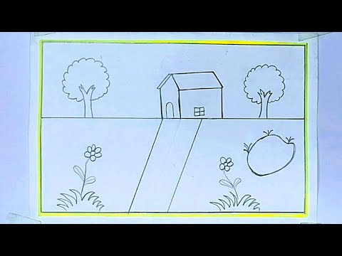 Easy house drawing tutorial drawing for kids @uvaisdrawing