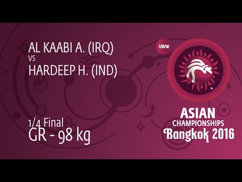 1/4 GR - 98 kg: H. HARDEEP (IND) df. A. AL KAABI (IRQ), 3-2