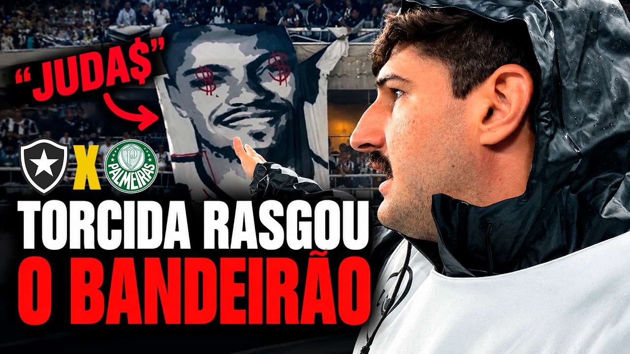 RASGARAM O BANDEIRÃO DO MARLON FREITAS! | BOTAFOGO X PALMEIRAS [Vlog do Braune]