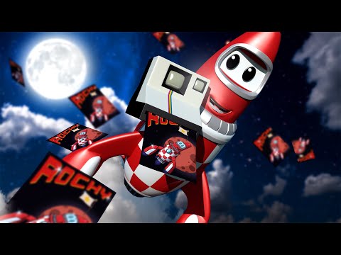 Troy der Zug -  Rocky die Rakete schießt ein paar Photos vom Mond - Cartoons für Kinder 🚓 🚒