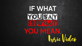 If What You Say Is What You Mean (Lyric Video) - Danny Toeman