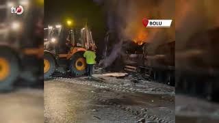 D 100’de TIR Yangını