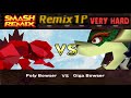 Smash Remix Classic Mode Remix 1P Gameplay With Polygon Bowser VERY HARD