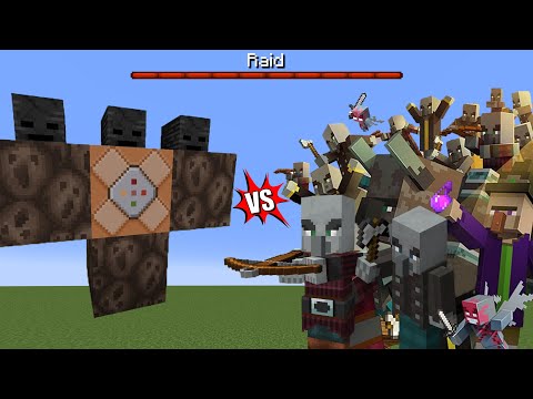 Minecraft Raid vs Wither Storm On Hard difficulty!