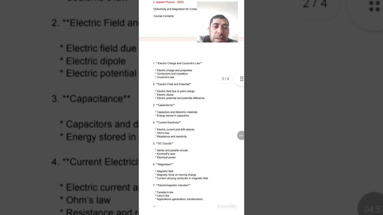 Applied Physics for BS CS - Lecture 1: Course Introduction & Overview