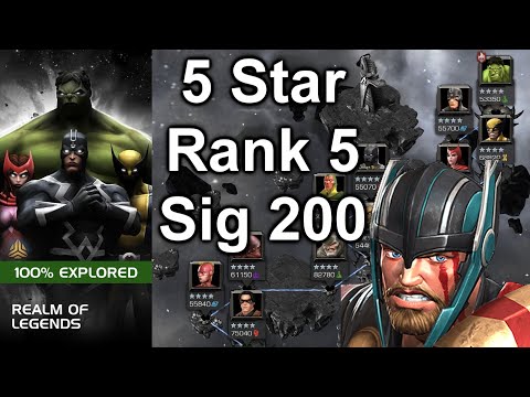 5 Star Rank 5 Sig 200 BUFFED Thor Ragnarok - Full Realm of Legends Clear