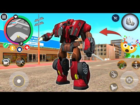 Red Transformer Car I Control In Rope Hero New Update 😱 Rope Hero Vice Town 