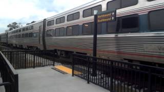 preview picture of video 'NYC Penn Station bound Amtrak races through Lake Mary SunRail'
